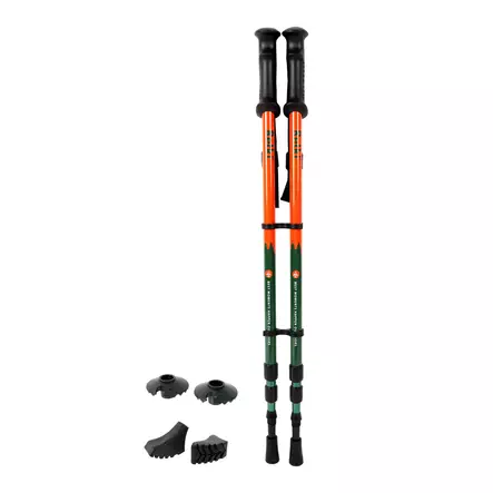 Vandringsstavar teleskop grön - Retki, antishock-mekanism, justerbar 65-135 cm - Träningsutrustning och -redskap - 6418536037973 - 1