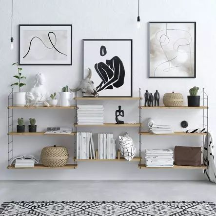 Bokhylla, ek, 85 cm x 216 cm x 20 cm, hållbar, rymlig - Hylla och klädhängare - 8683743537013 - 2