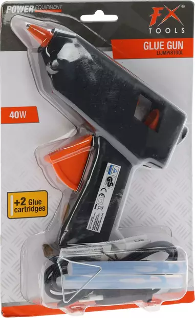 Varmelimspistol 40W, 2 limstavar, CE, RoHS, GS certifierad - Hushållsprodukter - 8721037215893 - 1