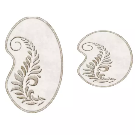 Lyxigt badrumsmatteset (2 st), crème, 50 x 60 cm, 60 x 100 cm, maskintvättbar - Badrumsmattor och våtrumsmattor - 8682870989313 - 1