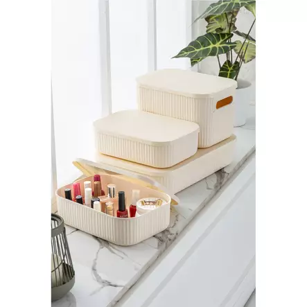 Sminkorganisatör Hermia Beige Plast 4 Delar - Sminkverktyg - 8684282826613 - 2