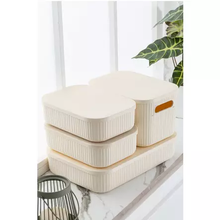 Sminkorganisatör Hermia Beige Plast 4 Delar - Sminkverktyg - 8684282826613 - 1