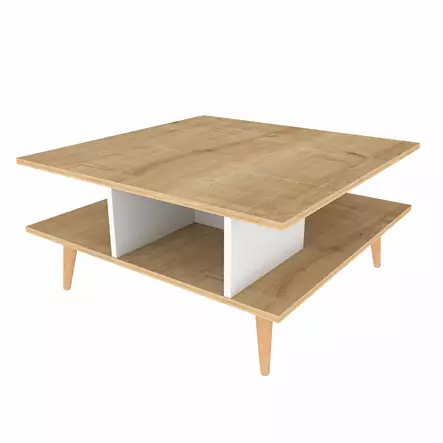 Soffbord Hanah Home Akya Ek Vit Spånskiva 89x89x44 cm - Soffbord - 8683743117963 - 1