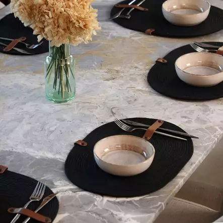 Bordstablettset Aberto Design JUT08001108D Svart Bomullsjuterep 30x40x1 cm - Dukar och tabletter - 8683742917953 - 2