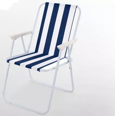 Campingstol Sailor Hopfällbar - Blåvit randig (HT-T42) - Trädgårdsstolar och soffor - 6438168117553 - 1