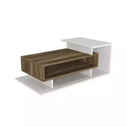 Soffbord Hanah Home Spring Vit Valnöt Spånskiva 90x24,8x50 cm - Soffor - 8681181613603 - 1