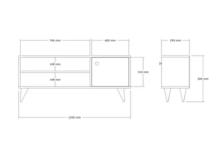 TV-bänk Hanah Home Jena Furu Spånskiva 120x50x29 cm - TV-bänkar - 8684282618263 - 1