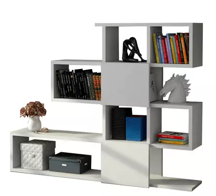 Bokhylla Hanah Home Karlin Vit Spånskiva 120x109x19,5 cm - Bokhyllor - 8681181613313 - 1