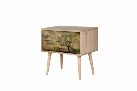 Sängbord Hanah Home Two Sonoma Ek Spånskiva 60x61x40 cm - Nattduksbord - 8681875340853 - 1