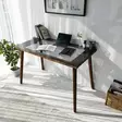 Skrivbord Hanah Home Cozy Valnöt Massivt Trä Härdat Glas 110x73x60 cm - Skrivbord - 8682870558793 - 4