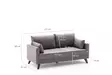 2-sits soffa Atelier del Sofa Bella Brun Polyester 177x81x85 cm - Soffor - 8682870815643 - 7