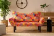 2-sits bäddsoffa Atelier del Sofa Chatto Patchwork Multicolor Patchwork Digital Fabric 150x70x75 cm - Bäddsoffor - 8683342977883 - 2