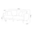 3-sits bäddsoffa Atelier del Sofa Aria Grå Linne 205x80x85 cm - Bäddsoffor - 8681875323863 - 7