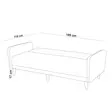 3-sits bäddsoffa Atelier del Sofa Aria Grå Linne 205x80x85 cm - Bäddsoffor - 8681875323863 - 8