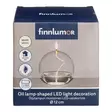 3D LED Lasipallo öljylamppu 12 cm Finnlumor - Paristokäyttöinen lasinen tunnelmavalaisin elävällä liekkiefektillä - Ljussmycken och ljusfigurer - 6410416499833 - 6