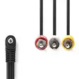Audio Video-kabel | 3.5 mm Hane | 3x RCA Hane | Nickelplaterad | 2.00 m | Rund | PVC | Svart - Nedis produkter - 5412810426553 - 10