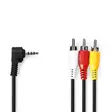 Audio Video-kabel | 3.5 mm Hane | 3x RCA Hane | Nickelplaterad | 2.00 m | Rund | PVC | Svart - Nedis produkter - 5412810426553 - 1