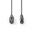 Balanserad ljudkabel | XLR 3-stifts hona | 3.5 mm Hane | Nickelplaterad | 1.00 m | Rund | PVC | Mörkgrå | Kartonghylsa - Ljudkablar - 5412810295883 - 10