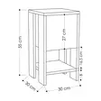 Sängbord Hanah Home Ema Vit Spånskiva 30x55x30 cm - Nattduksbord - 8681875205503 - 4