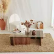 Soffbord Hanah Home Escape Valnöt Härdat Glas Spånskiva 105x30x65 cm - Soffbord - 8683342746823 - 4