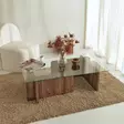 Soffbord Hanah Home Escape Valnöt Härdat Glas Spånskiva 105x30x65 cm - Soffbord - 8683342746823 - 1