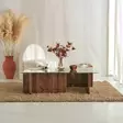 Soffbord Hanah Home Escape Valnöt Härdat Glas Spånskiva 105x30x65 cm - Soffbord - 8683342746823 - 2