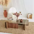 Soffbord Hanah Home Escape Valnöt Härdat Glas Spånskiva 105x30x65 cm - Soffbord - 8683342746823 - 3