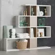 Bokhylla Hanah Home Karlin Vit Valnöt Spånskiva 120x109x20 cm - Bokhyllor - 8681875010893 - 2