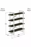 Bokhylla Hanah Home Makro Valnöt Spånskiva 106x120x33 cm - Bokhyllor - 8681875158663 - 4