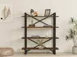 Bokhylla Hanah Home Makro Valnöt Spånskiva 106x120x33 cm - Bokhyllor - 8681875158663 - 2
