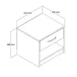 Sängbord Hanah Home Grande 3622 Ek Spånskiva 52x46,8x45 cm - Nattduksbord - 8683342214773 - 5