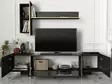 TV-bänk Hanah Home Veyron Svart Guld Spånskiva 180x45x32,3 cm - TV-bänkar - 8681875669893 - 3