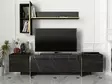 TV-bänk Hanah Home Veyron Svart Guld Spånskiva 180x45x32,3 cm - TV-bänkar - 8681875669893 - 2