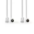 Coax & Cat6 Combi Cable | IEC (Koax) Hane / RJ45 hane | IEC (Koax) Hona / RJ45 hane | Nickelplaterad | RG58 | 75 Ohm | Dubbelskärmad | 1.50 m | Rund | PVC | Vit | Label - Antennkablar - 5412810426393 - 10