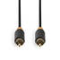 Digital Audio Kabel | RCA Hane | RCA Hane | Guldplaterad | 2.00 m | Rund | PVC | Antracit | Låda - Ljudkablar - 5412810265213 - 5