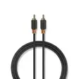 Digital Audio Kabel | RCA Hane | RCA Hane | Guldplaterad | 2.00 m | Rund | PVC | Antracit | Låda - Ljudkablar - 5412810265213 - 1