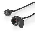 Strömförlängningskabel | Strömkontakt Hane | Strömkontakt Hona | Rak | Rak | Nickelplaterad | 20.0 m | Rund | IP44 | Svart | Krymppaket - Förlängningskablar - 5412810291823 - 40