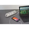 Grendosa Desktop-Power 4-Way 2.00 m Silver - Jordad Kontakt TYPE F - Förlängningskablar - 4007123668083 - 54