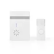 Trådlösa dörrklockan | Batteridriven | 3 V DC | 1x CR2032 | Volym: 80 dB | Signalområde: 300 m | IP44 | 36 Melodier | 1 Mottagare | Vit - Dörrklockor och dörrkameror - 5412810327973 - 1