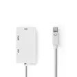 Mini Displayport-kabel | DisplayPort 1.2 | Mini DisplayPort Hane | DVI-D 24+1-Pin Hona / HDMI ingång / VGA hona 15p | 21.6 Gbps | Nickelplaterad | 0.20 m | Rund | PVC | Vit | Plastpåse - Dator och nätverk - 5412810263813 - 1