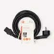 Strömkabel | Strömkontakt Hane | IEC-320-C13 | Vinklat | Rak | Nickelplaterad | 3.00 m | Rund | PVC | Svart | Label - Strömkablar och kontakter - 5412810425013 - 66