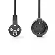 Strömkabel | Strömkontakt Hane | Strömkontakt Hona | Vinklat | Rak | Nickelplaterad | 3.00 m | Rund | PVC | Svart | Kuvert - Strömkablar och kontakter - 5412810281633 - 10