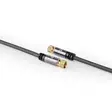 Satellite & Antenn kabel | F Hane | F Hane | Guldplaterad | 75 Ohm | Fyra skydd | 5.00 m | Rund | Bomull | Grå / Grått Med Metall | Kartong med täckt fönster - Antennkablar - 5412810324453 - 40