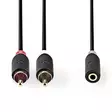 Stereoljudkabel | 2x RCA Hane | 3.5 mm Hona | Guldplaterad | 1.00 m | Rund | Antracit | Låda - Ljudkablar - 5412810335633 - 10