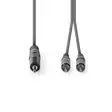 Stereoljudkabel | 3.5 mm Hane | 2x RCA Hane | Nickelplaterad | 1.50 m | Rund | Mörkgrå | Kartonghylsa - Ljudkablar - 5412810295203 - 10