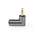 Stereo Audio Adapter | 3.5 mm Hane | 3.5 mm Hona | Guldplaterad | Rak | Aluminium | Grått Med Metall / Guld | 1 st. | Kartong med täckt fönster - Nedis produkter - 5412810333493 - 15