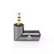 Stereo Audio Adapter | 3.5 mm Hane | 3.5 mm Hona | Guldplaterad | Rak | Aluminium | Grått Med Metall / Guld | 1 st. | Kartong med täckt fönster - Nedis produkter - 5412810333493 - 25