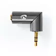 Stereo Audio Adapter | 3.5 mm Hane | 3.5 mm Hona | Guldplaterad | Rak | Aluminium | Grått Med Metall / Guld | 1 st. | Kartong med täckt fönster - Nedis produkter - 5412810333493 - 1