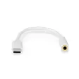 USB-C Adapter | USB 2.0 | USB-C Hane | 3.5 mm Hona | 0.10 m | Rund | Nickelplaterad | PVC | Vit | Låda - Dator och nätverk - 5412810336593 - 10