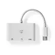 USB Multi-Port Adapter | 3-in-1 | USB 2.0 | USB-C Hane | USB-A Hona / USB-C Hona / 3.5 mm Hona | 480 Mbps | 0.10 m | Rund | Nickelplaterad | PVC | Vit | Låda - Dator och nätverk - 5412810415953 - 30